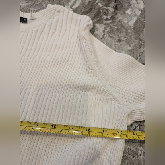 NIC+ZOE white cotton Blend black button closure ribbed Cardigan sweater plus XXL - Picture 9 of 9